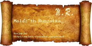 Meláth Ruszalka névjegykártya